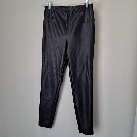 Laundry Juniors Skinny Pant Faux Leather Black Color Size M High Rise - Picture 1 of 11